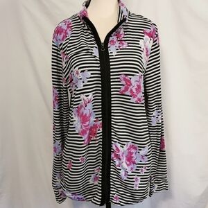 St John's Bay Zippered Athletic Striped Jacket - Sz M Open To Offers